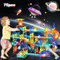 Magnetische Bausteine 75 Stück Murmelbahn Magnete Kinder, Magnetic Bauklötze Baukasten Spielzeug ab 3 Jahre, Kreatives 3D Magnetbausteine, Magnetspiel Geschenke für Jungen Mädchen Hause & Schulen