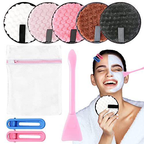 BDSHUNBF 5 Stück Abschminkpads Waschbar Wattepads, Wiederverwendbare Wattepads, zur Reinigung aller Hauttypen