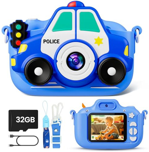 Macchina Fotografica Bambini, 2,0 Pollici Selfie Fotocamera Bambini 1080P HD, Digitale per Bambina Fotocamera con Scheda 32GB, Regalo per Ragazze & Ragazzi 3-12 Anni, Regali Giocattolo