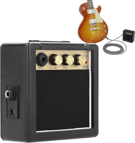 Electric Bass Mini Guitar Headphone Amp, 3W Portable Small Guitar Speaker, Practice Amp with Volume Tone Control