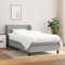 Festnight Boxspringbett mit Matratze Bett 100x200 Polsterbett Bettrahmen Einzelbett Stoff Bettgestell mit Lattenroste Boxspringbetten mit Verstellbar Kopfteil Hellgrau