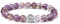 MetJakt Naturelles 8mm Pierres Bracelet précieuses deavec Cristal Bangle en perles avec pendentif en Argent Sterling 925 Pendentif Double Bonheur (Quartz Phantom Violet)