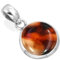 Jeweloporium Multicolor Montana Achat Silber Halskette, 925 Sterling Silber Anhänger für Damen, natürlicher klobiger runder Stein, handgefertigter Schmuck