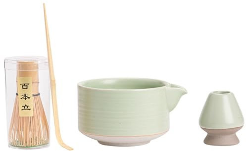 BAMFY Céramique Matcha Kit, Fouet Matcha Bambou, Bol Matcha Avec Bec Verseur, Support à Fouet Matcha, Scoop, Kit Matcha Spectacle De Thé Cérémonie Du Thé Outil (Size : A), vbsftythhg56453123