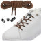 Mount Swiss - 2 Paar Elastische Schnürsenkel mit Metallkapseln ohne binden - 120cm individuell kürzbar - mit Kapseln für Sneaker, Laufschuhe, Sportschuhe Farbe Braun