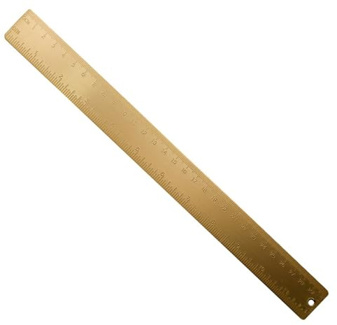 30CM Lineal aus Messing, Gold Metall-Messlineal Gerades Lineal, Zeichenwerkzeug für Schul- und Bürobedarf [1er pack]