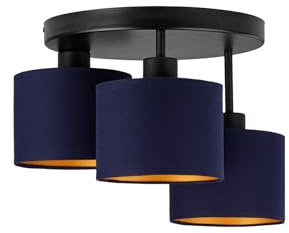 decorwelt Deckenlampe Deckenleuchte Wohnzimmer Blau-Gold Hängeleuchte Küche Hängelampe Beleuchtung Lampe Esstischlampe Esszimmer Schlafzimmer