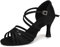 Uonpie Latin Ballroom Open Toe Dance Shoes Women 3 Inch Heel Satin Salsa Shoes,Black,38EU/5.5UK