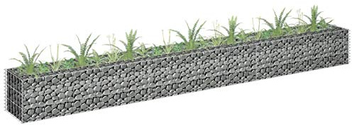 LAPOOH Gabionen-Hochbeet Verzinkter Stahl 270 x 30 x 30 cm, Pflanzkübel, Kräuterbeet, Hochbeete-kit, Pflanztrog, Vertikalbeet, Pflanzgefäße - 145637