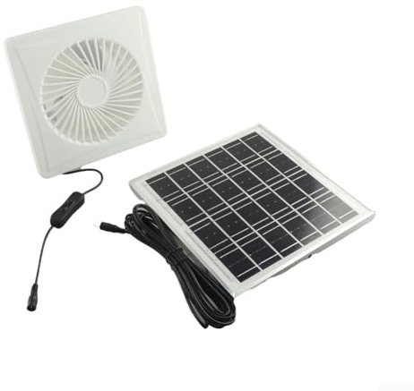 Extractor Ventilation Fan, 12W Solar Panel Powered Extractor Ventilation Fan Solar Panel Air Vent, 68 Inch Fan For Kitchen And Bathroom(6 inch-12W)