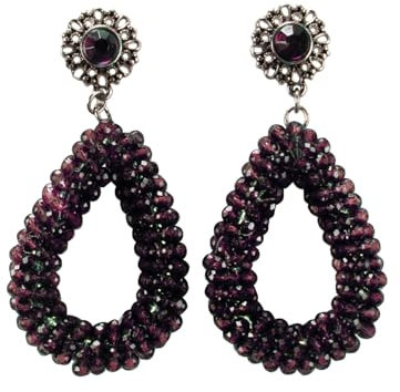 Alpenflüstern Trachten Glamour-Ohrhänger Perlen- Tropfen Helena mit Ohrstecker - Damen-Trachtenschmuck, Trachten-Ohrringe (beere) DOR066