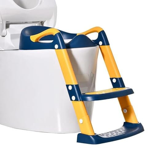 KIDDISTEP - Sedile WC per bambini con scale, con paraspruzzi e maniglie, pieghevole, adatto ai viaggi, per bambini a partire dai 18 mesi in su, per bambini