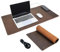 Contacts Top Grain Leather Wireless Charging Desk Mat with 15W Wireless Charger Type C Chargering Port Computer Desk Pad Large Mouse Pad 80x40 cm