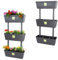 2X 3er Set Pflanzkübel mit Sichtschutz Pflanzkübel 100cm hoch Raumteiler hoher Blumentopf Sichtschutz Pflanzgefäß Pflanztopf Balkon Terrasse