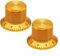 JINSBON Potentiometer-Drehknopf, 2 Stück, Aluminium, massiver Kern, Potentiometer-Knopf, Kappe, Lautstärkeregler, Loch, 6 mm (Gold)