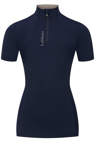 LeMieux Young Rider Classique Short Sleeve Base Layer - Childrens Equestrian Horse Riding Top - Navy - 13-14years