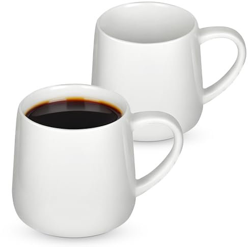 Aramanara 2 Pcs 500 ml White Ceramic Cups, Large Coffee Mug with Big Handle, 18 oz Porcelain Tea Cup for Hot Drinks Milk Latte Cappuccino