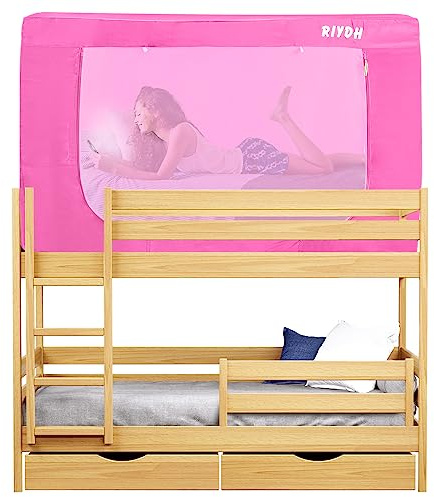RIYDH Bettzelt Etagenbett Doppelbett Baldachin Zelte – Tragbares Traumzelt für Kinder und Erwachsene Indoor Schlafzelte, 80% Verdunkelung mit 3 Türen, atmungsaktiv, große Raumzelte