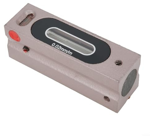Stahlstab-Wasserwaage, Industriequalität mit 0,02 mm/m Auflösung, V-Nut-Basis und Holzgehäuse für Maschineneinrichtung und Inspektion (100 mm)