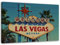 Feeby. Wandbild - 1 Teilig - 80x120 cm, Leinwand Bild Leinwandbilder Bilder Wandbilder Kunstdruck, LAS VEGAS, NEVADA, WELCOME, BLAU