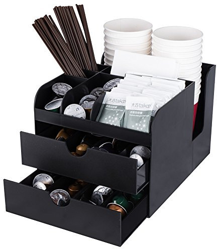 Vencer Organizador de condimentos y accesorios de café, negro VCO-002
