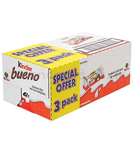 Kinder Bueno 129g (10 Packs of 3, Total 30)