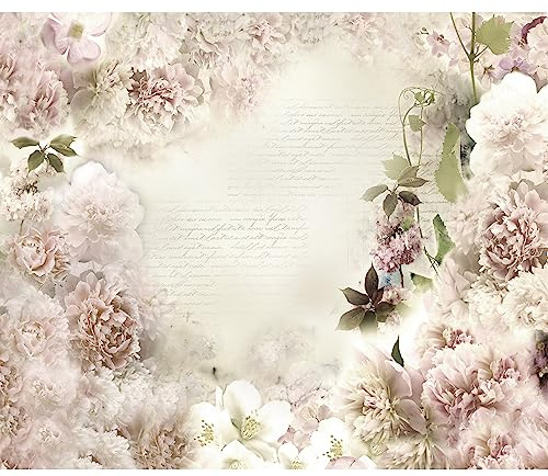 murando - Fototapete selbstklebend Blumen Pfingstrosen, 196x140 cm, Full HD | Selbstklebend ohne Kleister, Full HD Druck, ideal fürs Wohn- oder Schlafzimmer, schnelle Montage, lichtbeständig, geruchsfrei