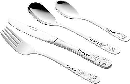 Bambino Kinderbesteck Tiermotiven & eigener Gravur/Namen auf Besteck