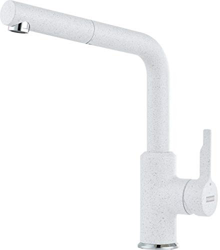 Franke 115.0595.088 Urban Pull-Out - White Polar Kitchen Sink tap Made of Granite (Fragranite) spout polar-115.0595, Blanc Polaire