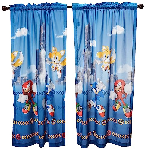 Franco Sonic The Hedgehog Kinderzimmer-Fenstervorhang-Set, 203 x 160 cm, (offizielles Sega-Produkt, Drucke können variieren