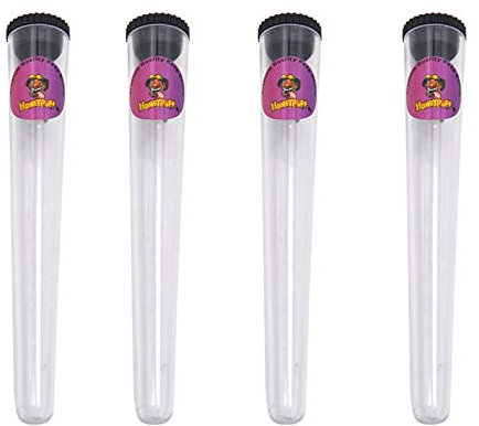 H-ENY Doob Tube 115Mm Pre-Roll Squeeze Pop Top Container King Size 4.52 Coni Viola (4 Confezione),Bianca