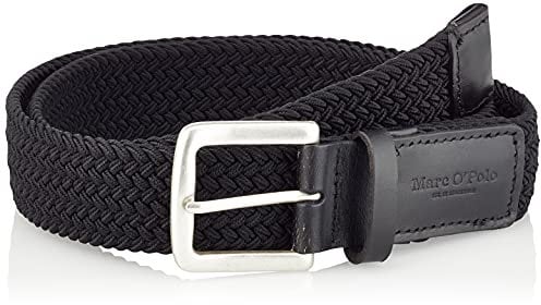 Marc O'Polo Herren Gürtel geflochten aus Stoff, Schwarz (Black), 110