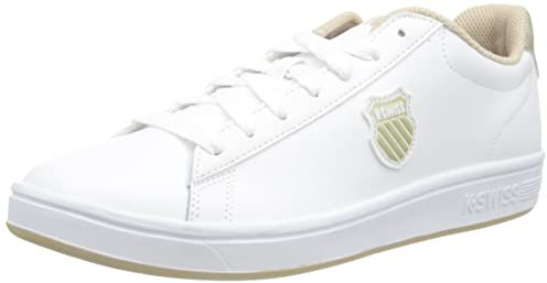 K-Swiss Damen Court Shield Sneaker, White/Champagne, 40 EU