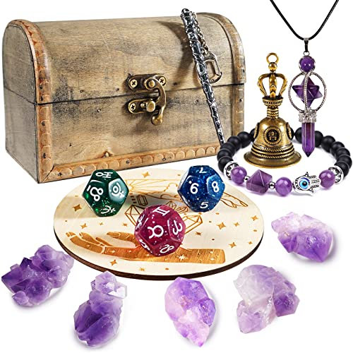 Soulnioi 14PCS Kristalle und Heilsteine Set, Heilkristall-Set mit 5 Chakra-Steinen, Tarot-Tuch, Salbei für Meditation spirituelle Heilung Smudging