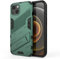 EASSGU Custodia per iPhone 13 (6.1 Inches), con Cover Protettiva in Armor Silicone Antiurto per PC Kickstand - Verde