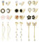 Dochais 12 Paar Ohrclips Damen - Herz, Stern, Blumen, Schmetterling Ohrringe - Hypoallergene Klipp Ohrringe, Ear Cuff Gold Silber, Ohrklemme Niedlich