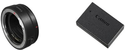 Canon Bajonettadapter EF-EOS R für EOS R Systemkameras kompatibel mit EF und EF-S Objektiven Schwarz & 9967B002 Akku LP-E17, schwarz