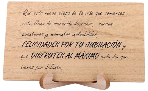 LetCast Tarjeta jubilacion grande hombre Regalos jubilacion tarjeta jubilacion mujer Tarjeta Feliz Jubilacion despedida compañero Felicitacion jubilado Dedicatoria compañeros maestra (madera)