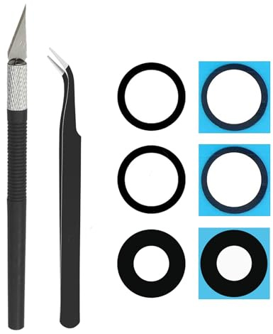 Cemobile 2 Sets Rear Back Camera Lens Glass Replacement for Samsung Galaxy S24 6.2 Inch with Pre-installed Adhesive, Anti-Static Tweezers, Precision Knife Repair Tool Kit