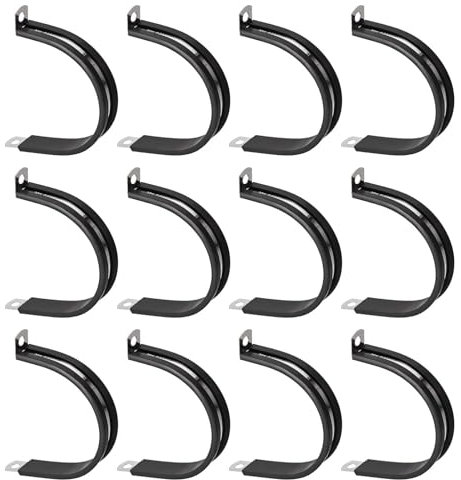 Unifizz Lot de 6 colliers de serrage de 50 mm, en caoutchouc avec coussin isolé en acier inoxydable 304 en forme de R pour tuyau