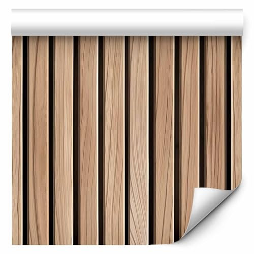 murando - imperméable Papier Peint intissé 10 m Panneaux en bois 3D XXL - Murale Poster Muraux Original Tapisserie Photo Panneau Design décoratif - Effet Planches de lattes Brun 3 f-H-10025-j-a