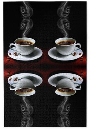 Adult Hot Coffee With Coffee Bean Jigsaw Puzzles, Christmas Jigsaw Gifts, One Thousand Piece Puzzles, Adult Gifts, Children'S Puzzles