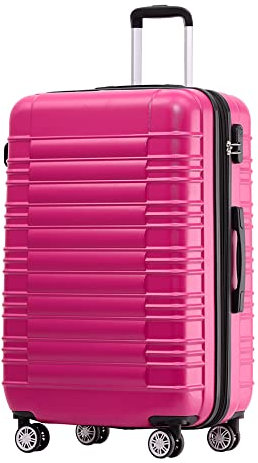 BEIBYE Reisekoffer 2088 Hartschalekoffer Gepäck Koffer Trolley Größe L in 14 Farben (Peach)