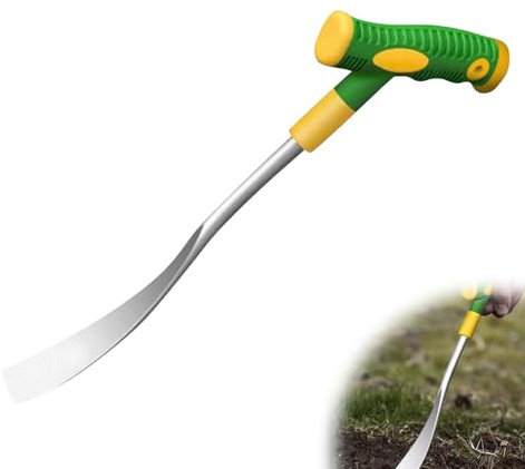 Unkrautstecher Edelstahl T förmiges, Unkrautausstecher mit Antihaftbeschichtung, Vielseitig Kleine Unkraut Stecher, Langlebige Unkrautmesser Löwenzahnstecher zum Graben Garten Jäten Lösen (1 Stück)