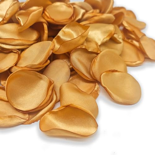 ZYOOO® 200pièces Pétales de Roses Artificielles Or Brillant,Pétales de Soie Décoration Élégante pour Mariages,Saint-Valentin,Baby Shower,Décoration de Table,Boîtes Cadeaux