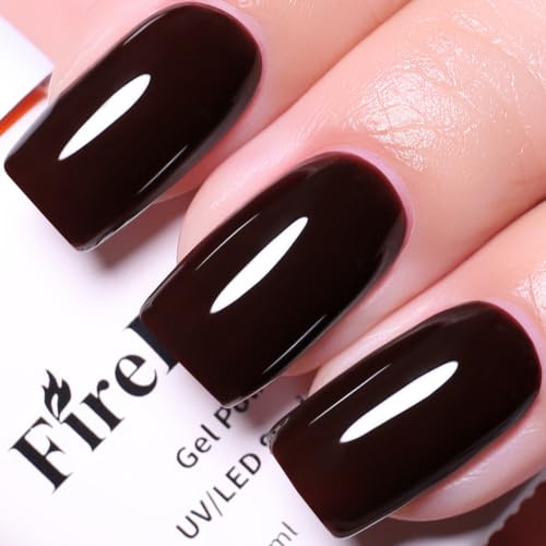 Firedeep 10ml Hema Free Burgundy Gel Nail Polish Soak Off UV LED Gel for Long Lasting Salon Manicure at Home, Nail Art Gift for Women and Girls