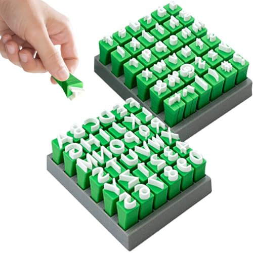 Xgvzs 62 Stück Buchstaben Stempel Alphabet Stamp Set Alphabet Clay Stamp Set Stamp Letter Stamp Large/Small for Clay DIY Crafts