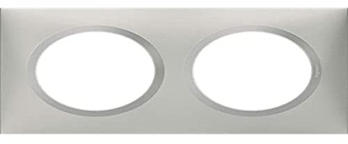 LEGRAND - Plaque dooxie Carrée - Plaque de Finition pour Prises et Interrupteurs dooxie - Fabriqué En France - 3 Postes - Aluminium Mat