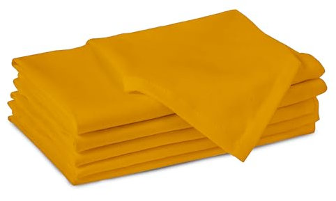 Encasa Homes Einwegservietten, waschbar, quadratisch, 100% Baumwolle, für Familienessen, Partys drinnen und draußen, 43 x 43 cm, Jet Black, 6 Stück
