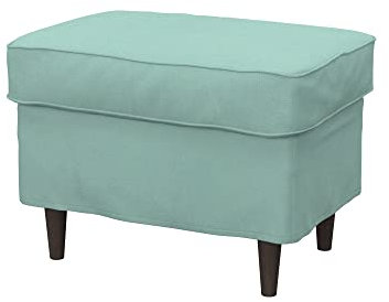 Soferia Kompatible Ersatzbezug fur STRANDMON Hocker, Stoff Eco Leather Mint (FLECKENABWEISEND und WASSERABWEISEND), Grün